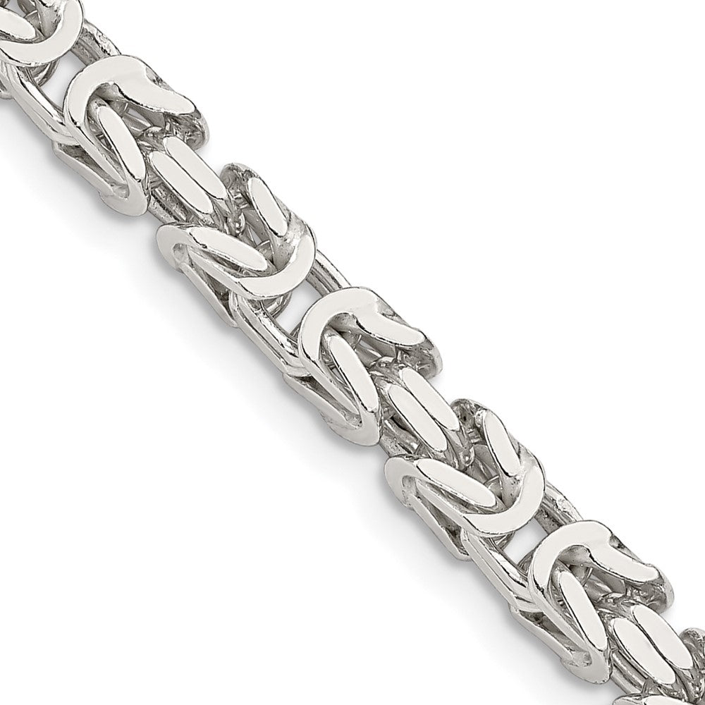 24 Inch Sterling Silver 4.25mm Byzantine Chain Necklace