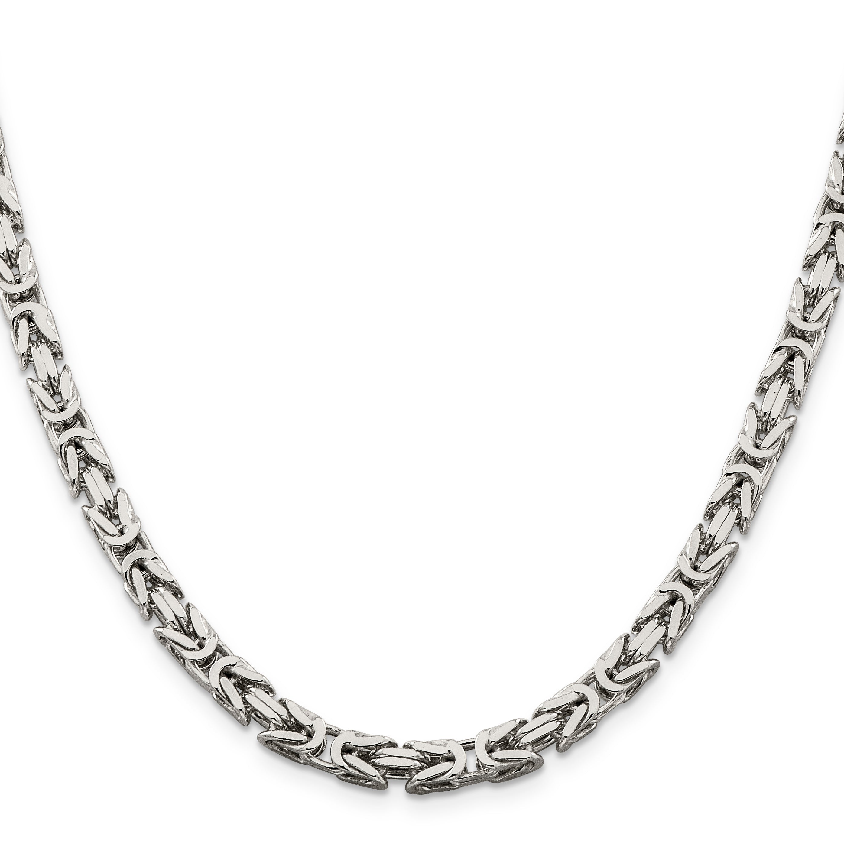 22 Inch Sterling Silver 5mm Byzantine Chain