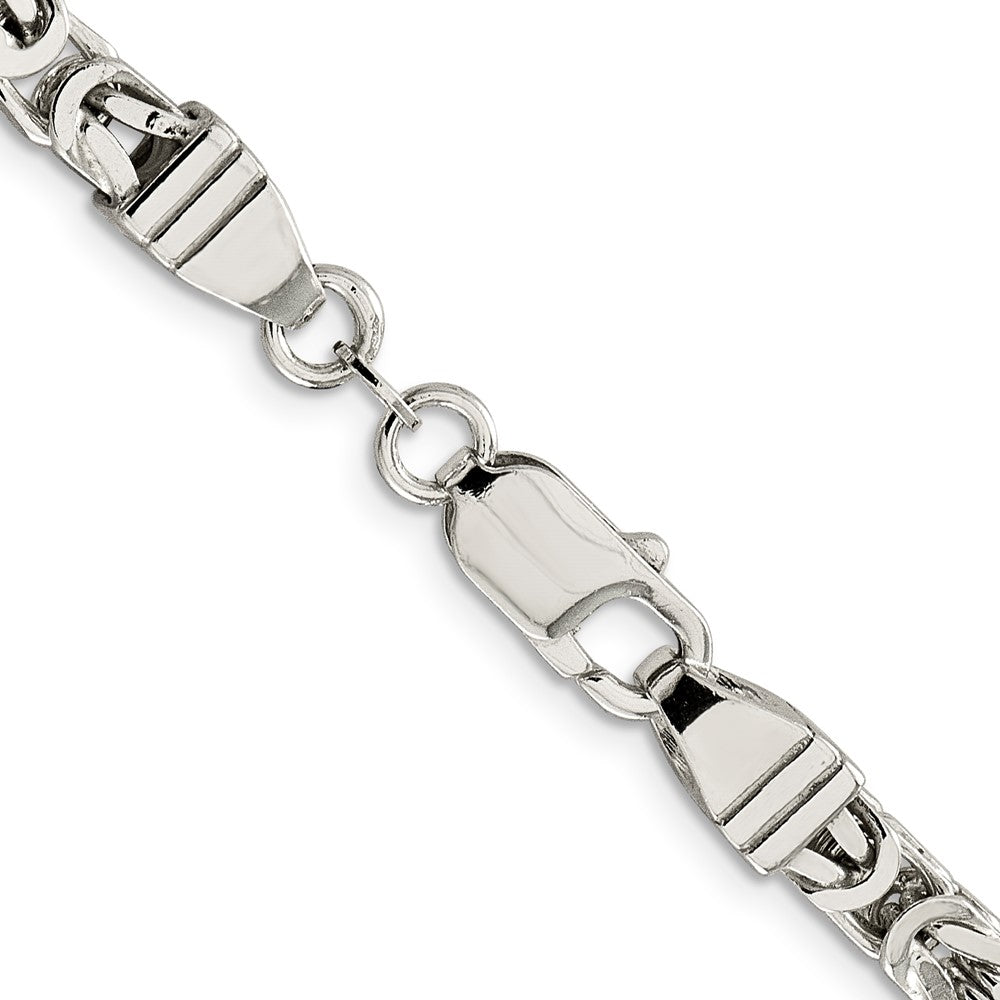 26 Inch Sterling Silver 5mm Byzantine Chain Necklace