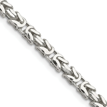 22 Inch Sterling Silver 5mm Byzantine Chain