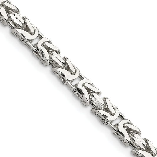 22 Inch Sterling Silver 5mm Byzantine Chain