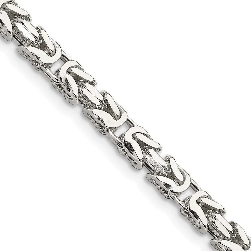 26 Inch Sterling Silver 5mm Byzantine Chain Necklace