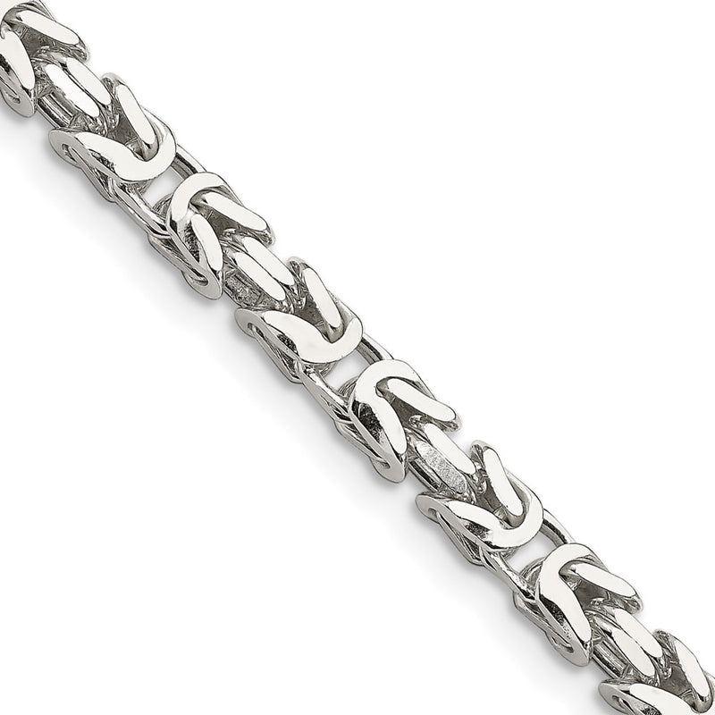26 Inch Sterling Silver 5mm Byzantine Chain Necklace