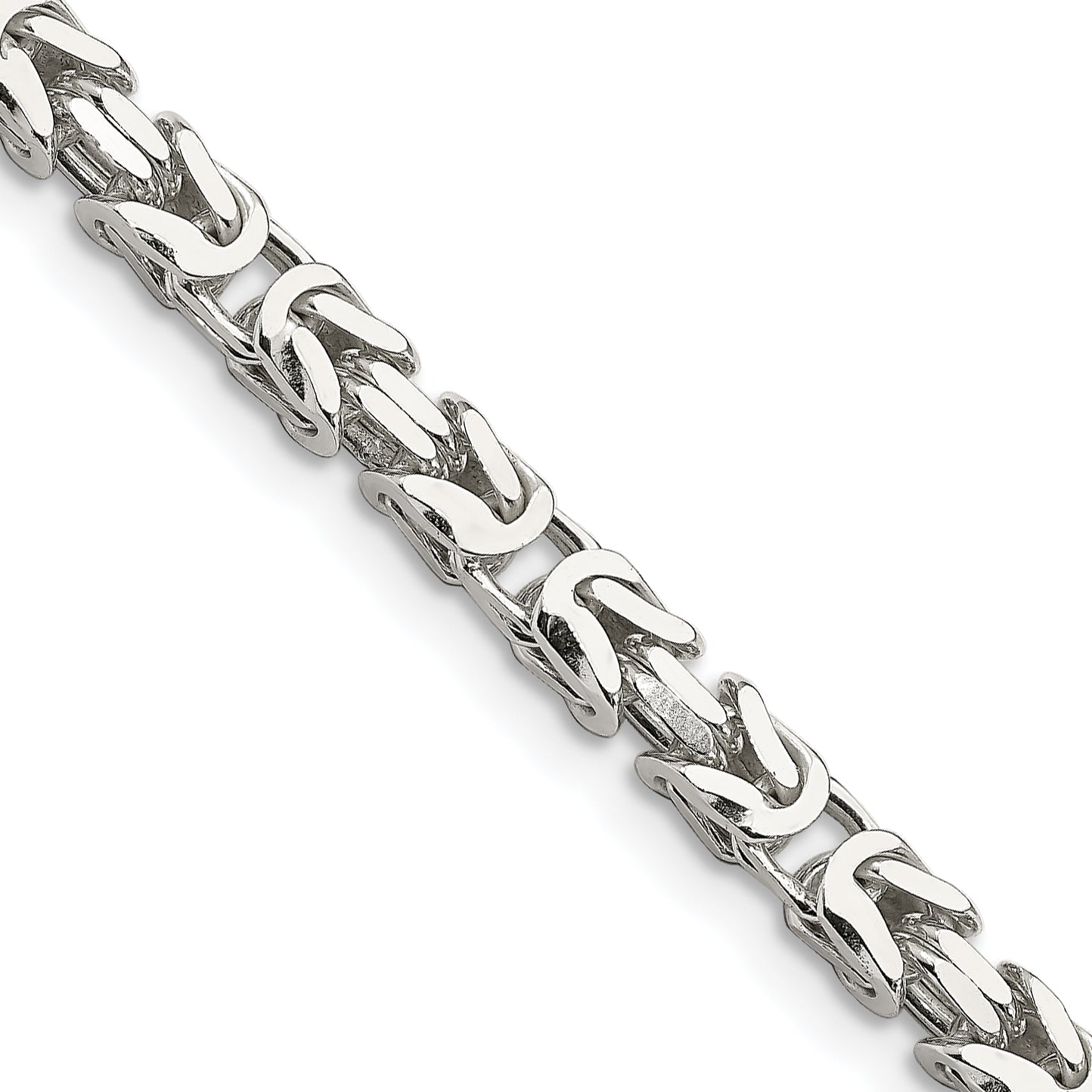 26 Inch Sterling Silver 5mm Byzantine Chain