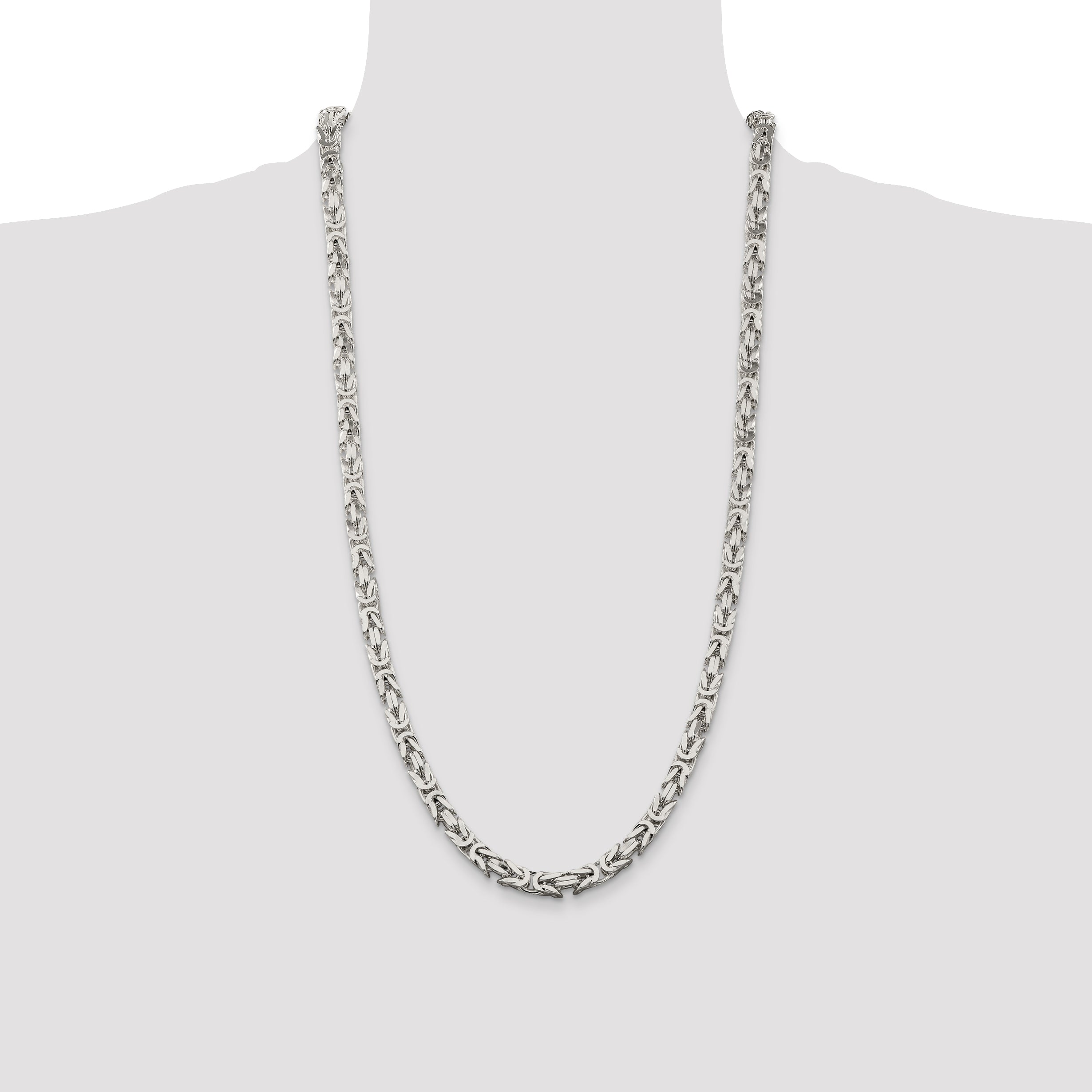 28 Inch Sterling Silver 6mm Byzantine Chain