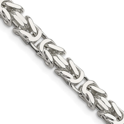 20 Inch Sterling Silver 6mm Byzantine Chain Necklace