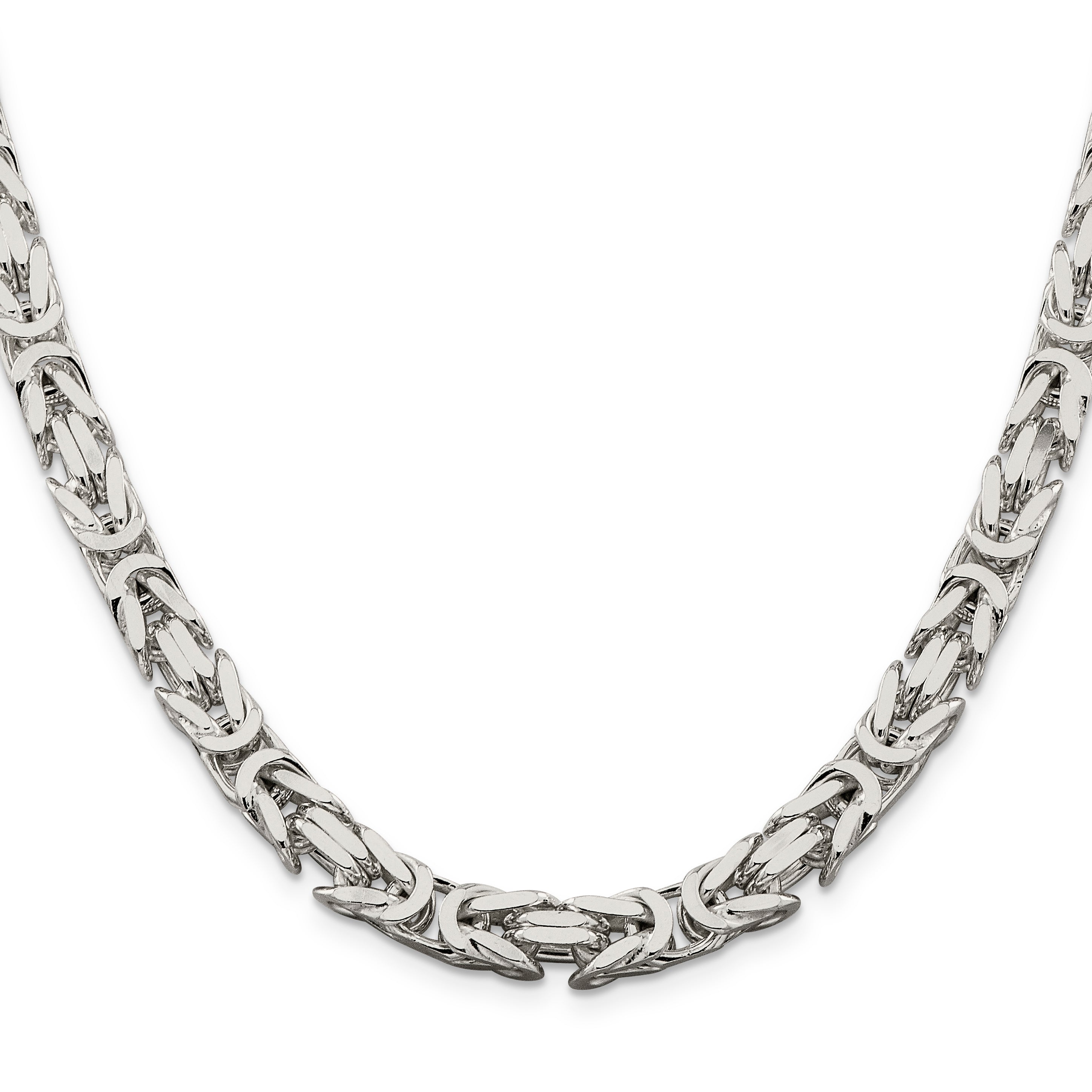 20 Inch Sterling Silver 7.5mm Byzantine Chain