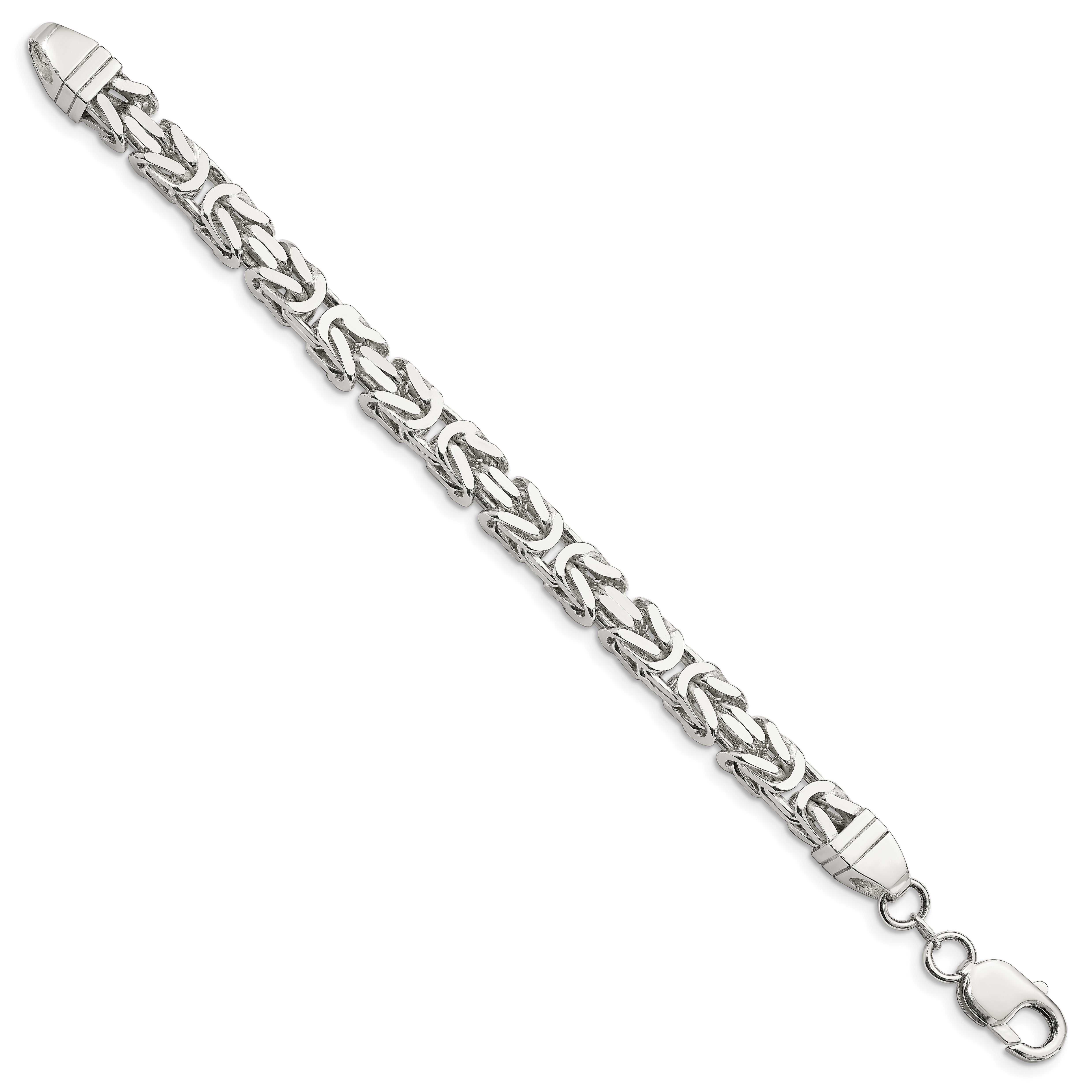 9 Inch Sterling Silver 7mm Byzantine Chain