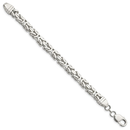 9 Inch Sterling Silver 7mm Byzantine Chain