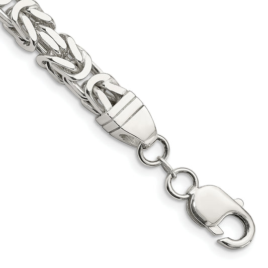 9 Inch Sterling Silver 7mm Byzantine Chain