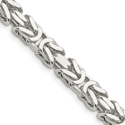 20 Inch Sterling Silver 7.5mm Byzantine Chain