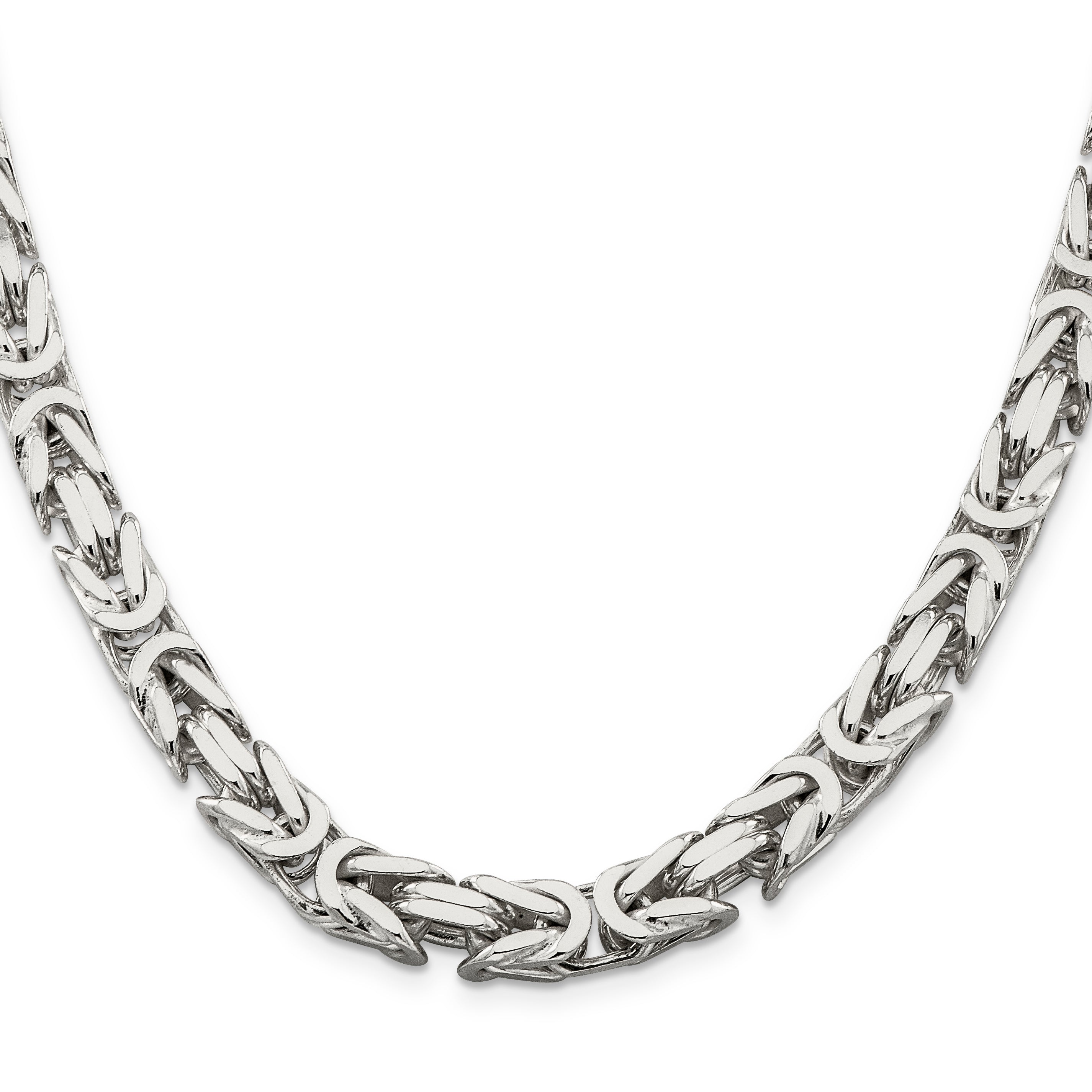 22 Inch Sterling Silver 8.25mm Byzantine Chain