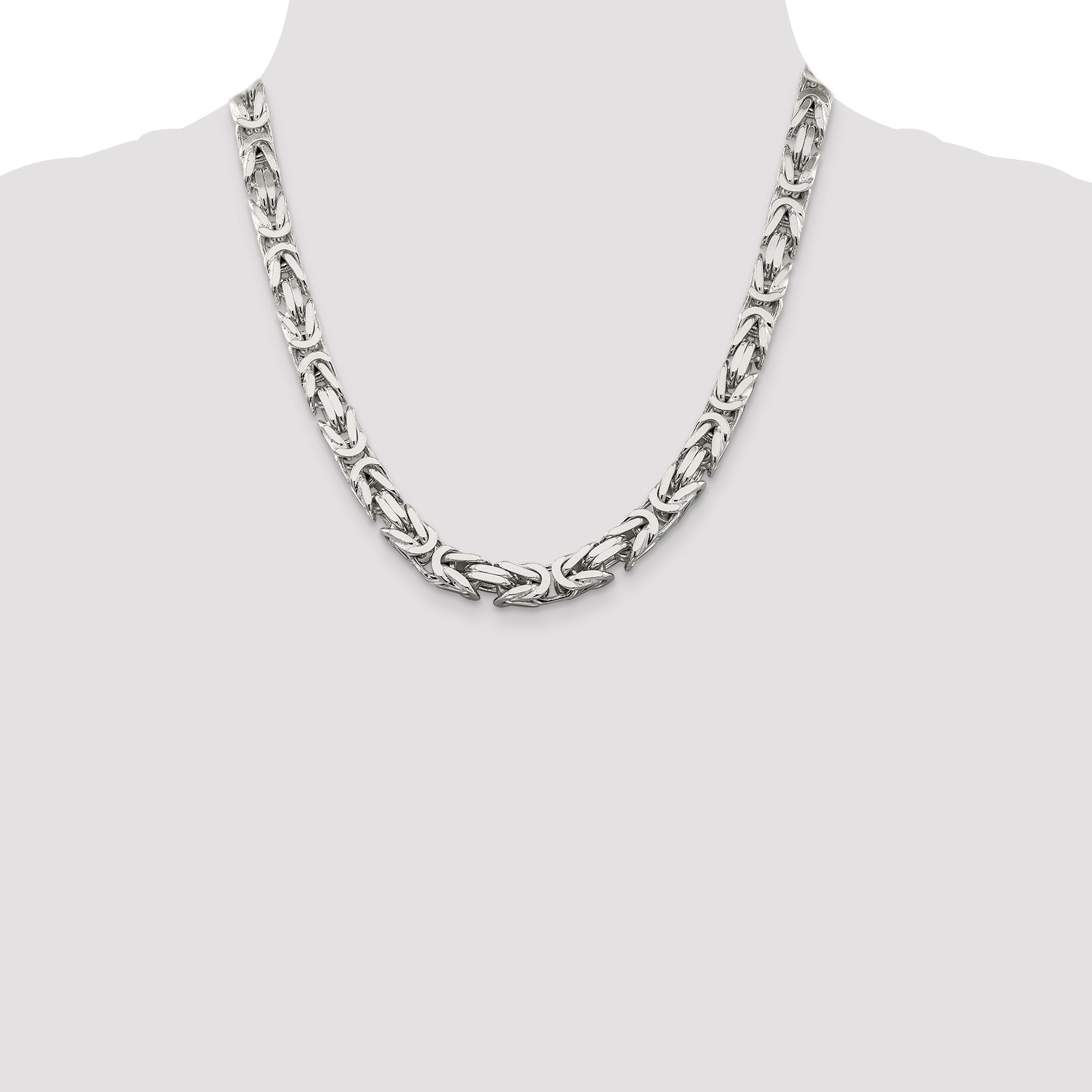 20 Inch Sterling Silver 8.25mm Byzantine Chain