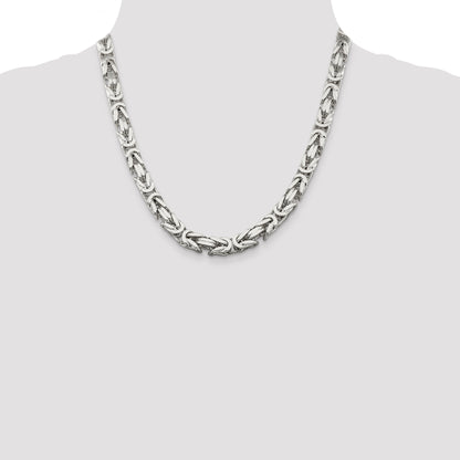 20 Inch Sterling Silver 8.25mm Byzantine Chain