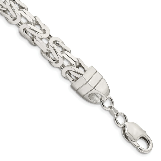 9 Inch Sterling Silver 8.25mm Byzantine Chain