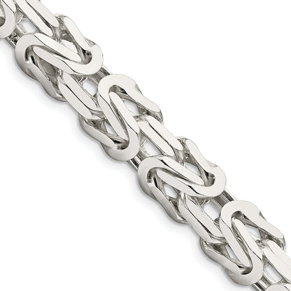22 Inch Sterling Silver 8.25mm Byzantine Chain