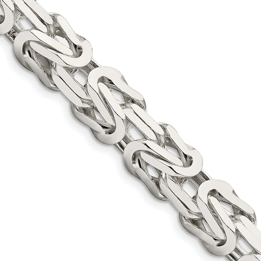 22 Inch Sterling Silver 8.25mm Byzantine Chain