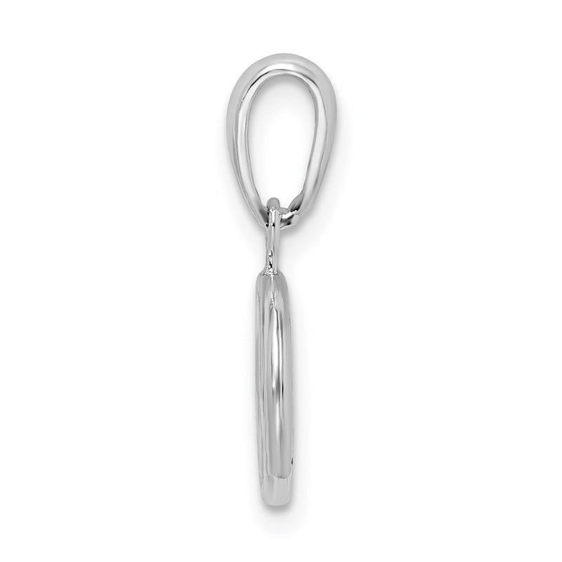 Sterling Silver De-Ani Rhodium-Plated Polished Peace Symbol Pendant