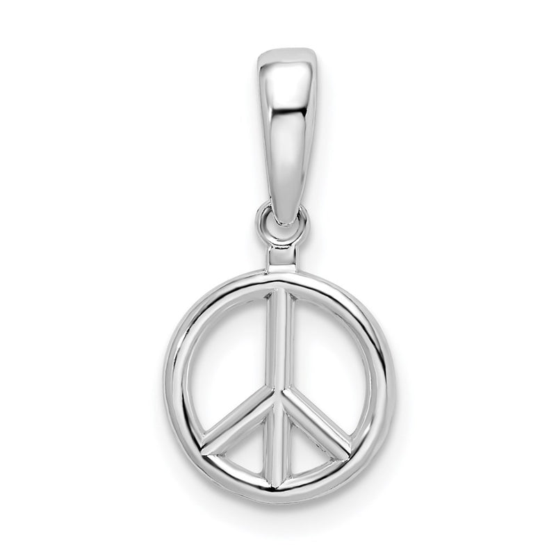 Sterling Silver De-Ani Rhodium-Plated Polished Peace Symbol Pendant