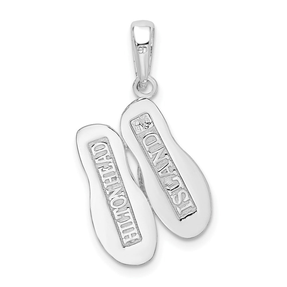 Sterling Silver De-Ani Rhodium-Plated Hilton Head Island Flip Flop Pendant