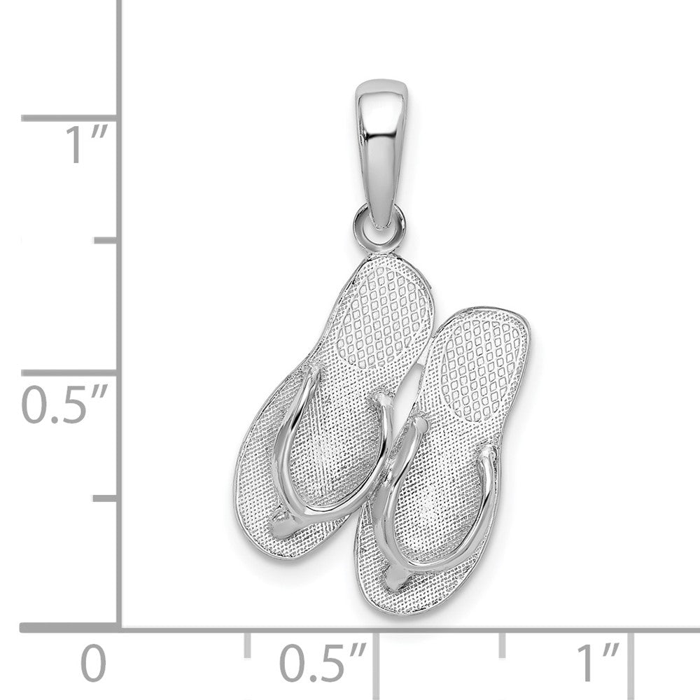 Sterling Silver De-Ani Rhodium-Plated Hilton Head Island Flip Flop Pendant