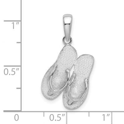 Sterling Silver De-Ani Rhodium-Plated Hilton Head Island Flip Flop Pendant