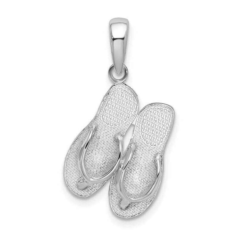 Sterling Silver De-Ani Rhodium-Plated Hilton Head Island Flip Flop Pendant