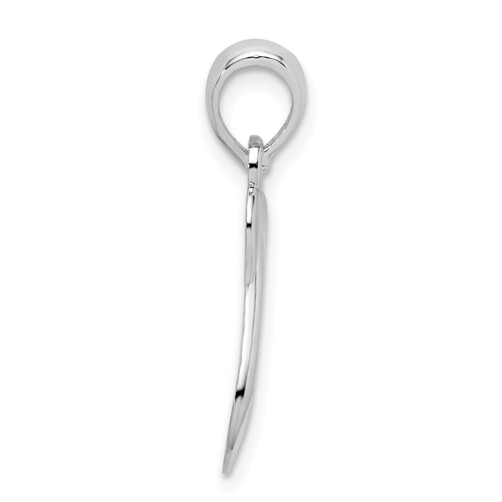 Sterling Silver De-Ani Rhodium-Plated Polished Swan With Cut Out Baby Pendant