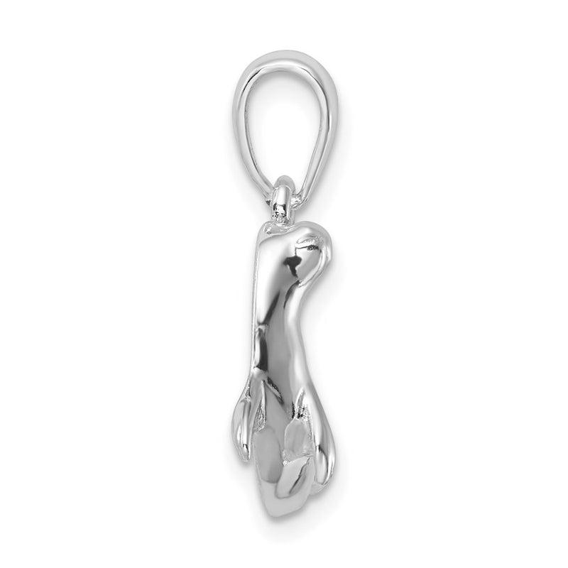 Sterling Silver De-Ani Rhodium-Plated Polished Seal Pendant