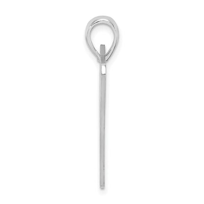 Sterling Silver De-Ani Rhodium-Plated Polished And Textured Key West License Pendant