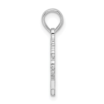 Sterling Silver De-Ani Rhodium-Plated Polished And Textured Siesta Key Palm Tree Pendant