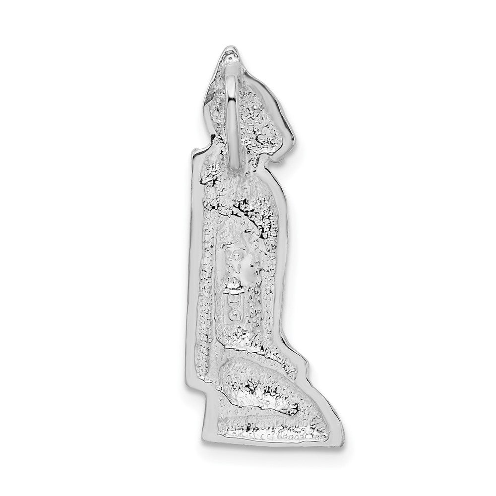 Sterling Silver De-Ani Rhodium-Plated Polished Marco Island Cat Slide