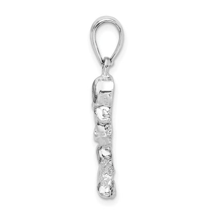 Sterling Silver De-Ani Rhodium-Plated Polished Octopus Pendant