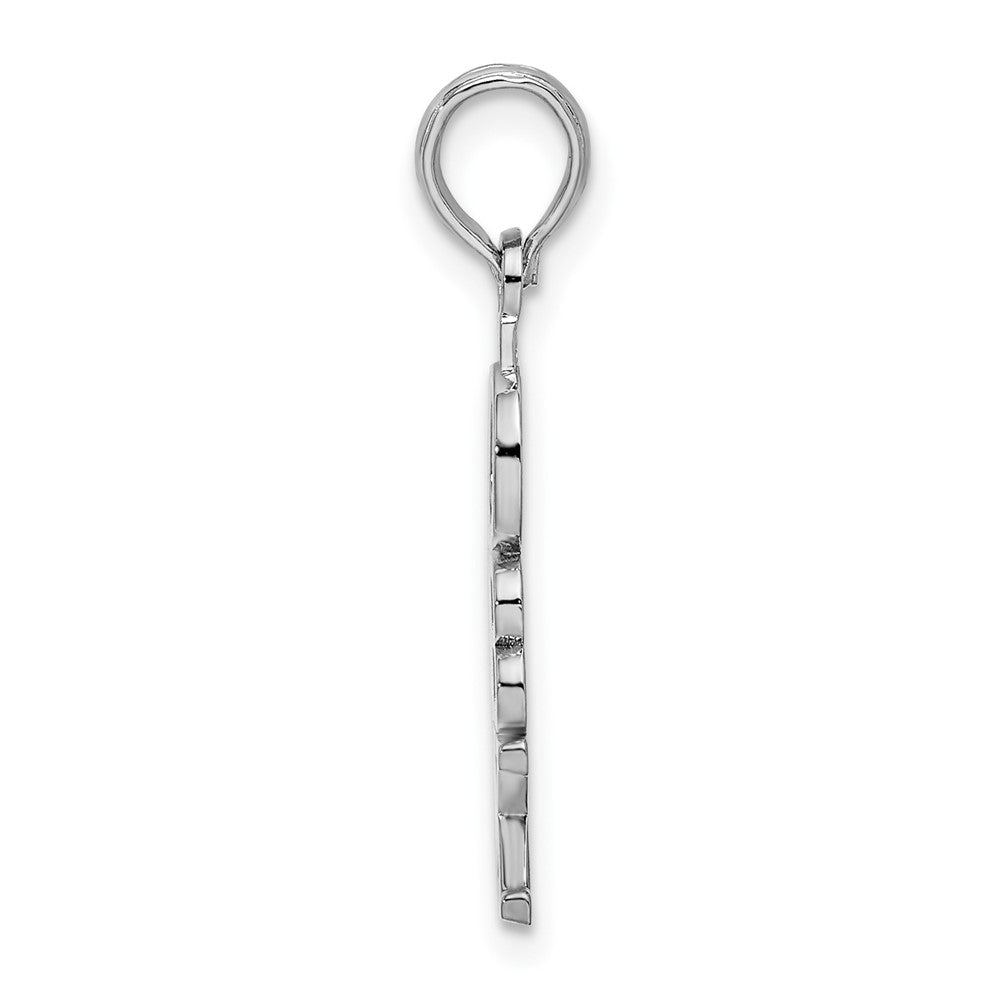 Sterling Silver De-Ani Rhodium-Plated Polished Vertical Obx Pendant