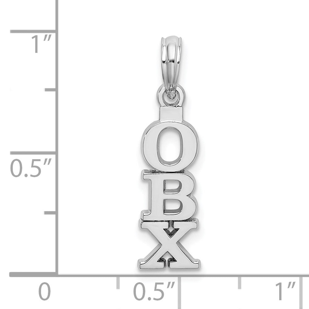 Sterling Silver De-Ani Rhodium-Plated Polished Vertical Obx Pendant