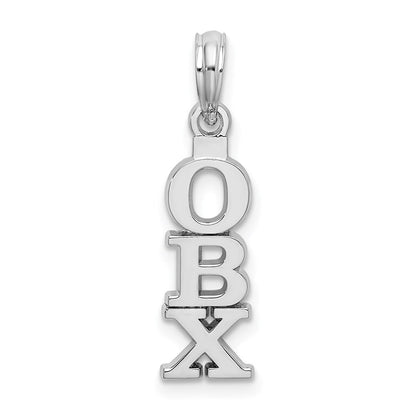 Sterling Silver De-Ani Rhodium-Plated Polished Vertical Obx Pendant