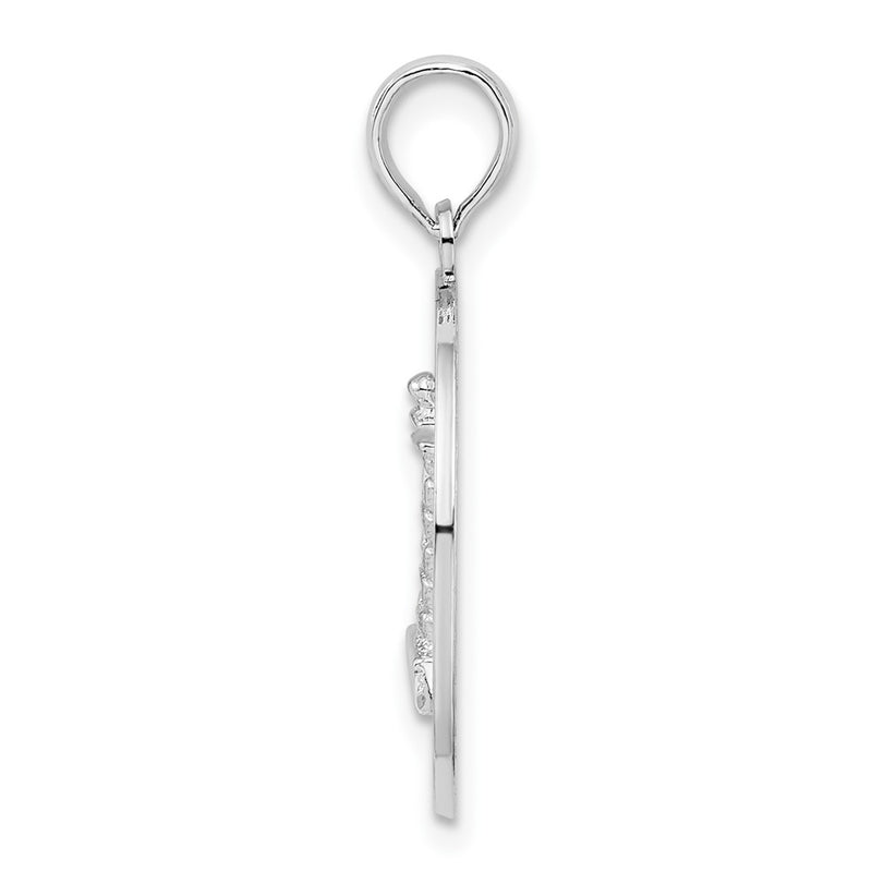 Sterling Silver De-Ani Rhodium-Plated St. Augustine With Lighthouse Circle Pendant