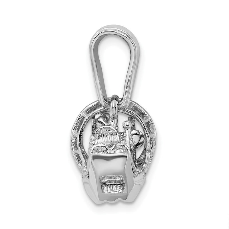 Sterling Silver De-Ani Rhodium-Plated Polished 3D Air Boat Pendant