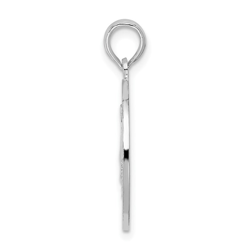 Sterling Silver De-Ani Rhodium-Plated Newport Rhode Island With Sailboat Circle Pendant