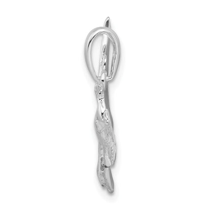 Sterling Silver De-Ani Rhodium-Plated Polished Egret Bird Pendant