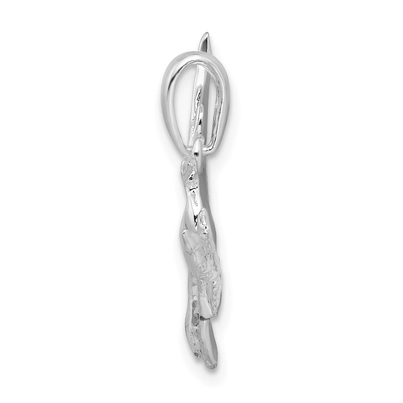Sterling Silver De-Ani Rhodium-Plated Polished Egret Bird Pendant