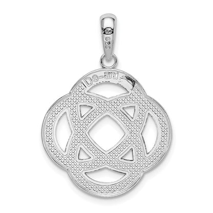 Sterling Silver De-Ani Rhodium-Plated Polished Celtic Circle Eternity Knot Pendant