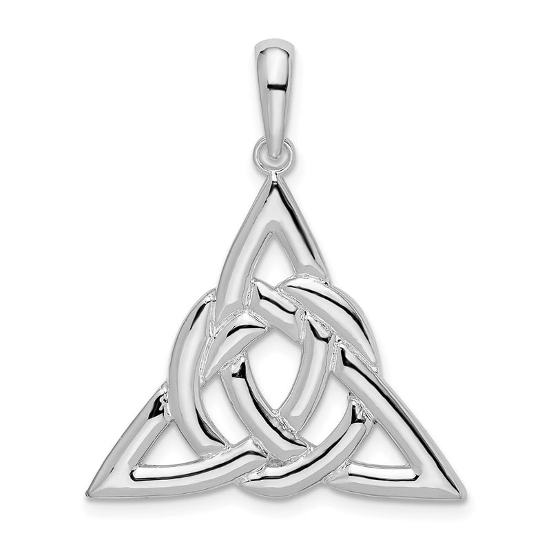 Sterling Silver De-Ani Rhodium-Plated Polished Celtic Trinity Knot Pendant