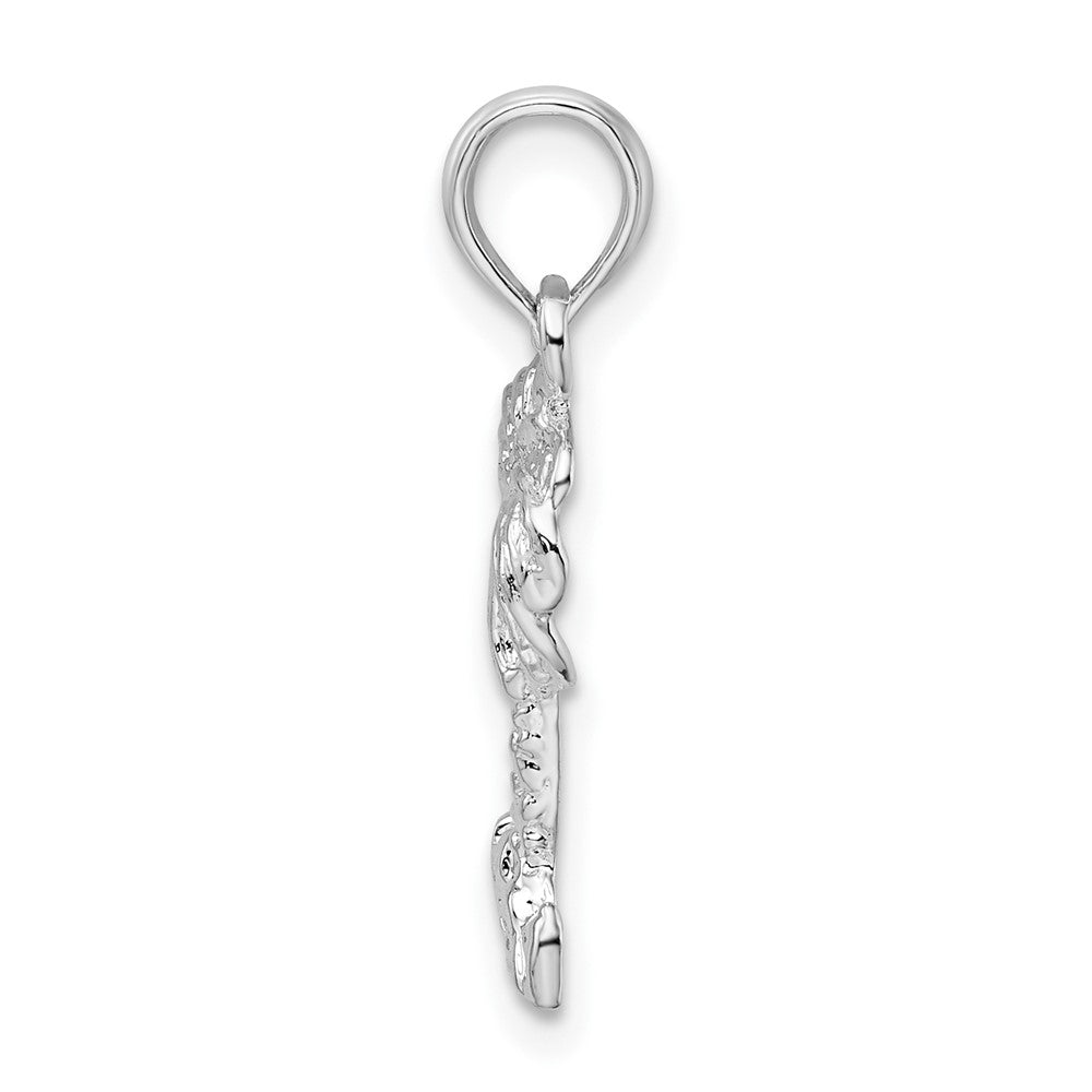 Sterling Silver De-Ani Rhodium-Plated Polished Palm Tree Pendant