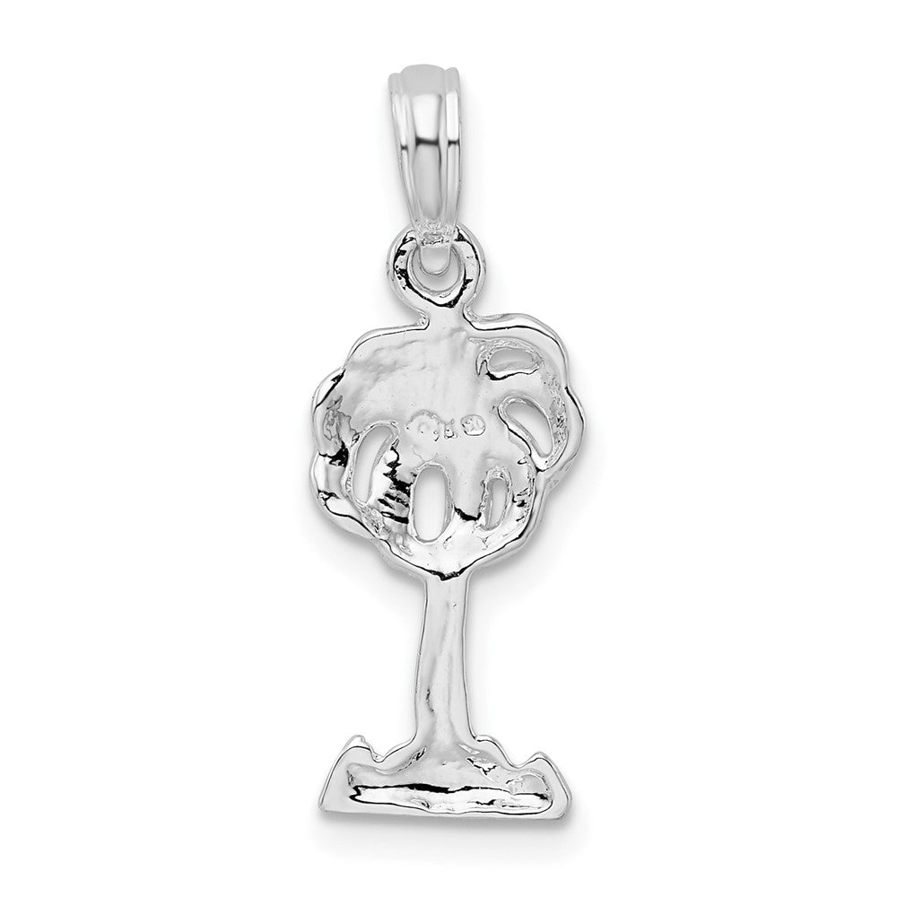 Sterling Silver De-Ani Rhodium-Plated Polished Palm Tree Pendant