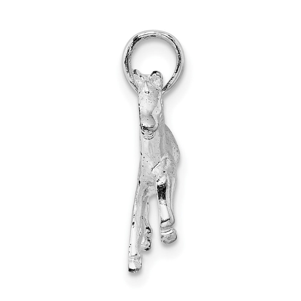 Sterling Silver De-Ani Rhodium-Plated Polished Galloping Horse Pendant