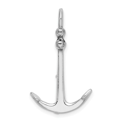 Sterling Silver De-Ani Rhodium-Plated Polished 3D 2-Piece Moveable Kedge Anchor