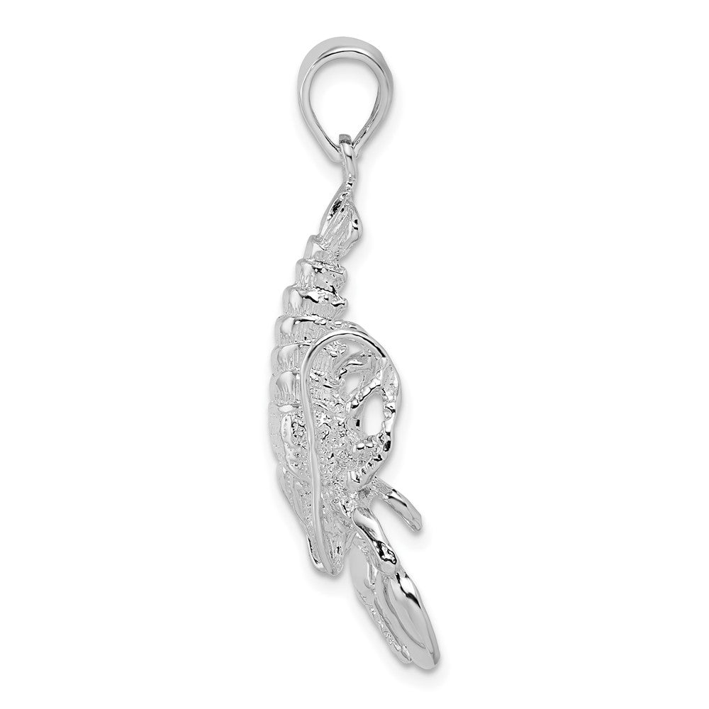 Sterling Silver De-Ani Rhodium-Plated Polished Moveable Lobster Pendant