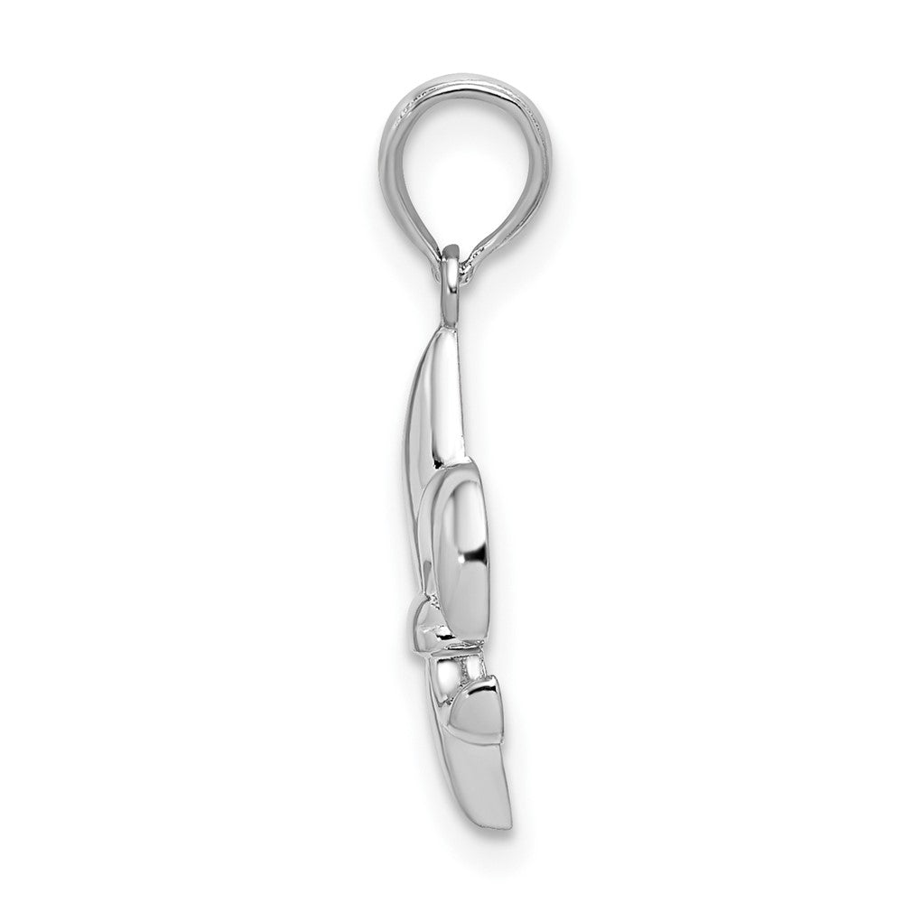 Sterling Silver De-Ani Rhodium-Plated Polished Fleur De Lis Pendant