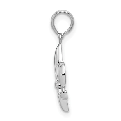 Sterling Silver De-Ani Rhodium-Plated Polished Fleur De Lis Pendant